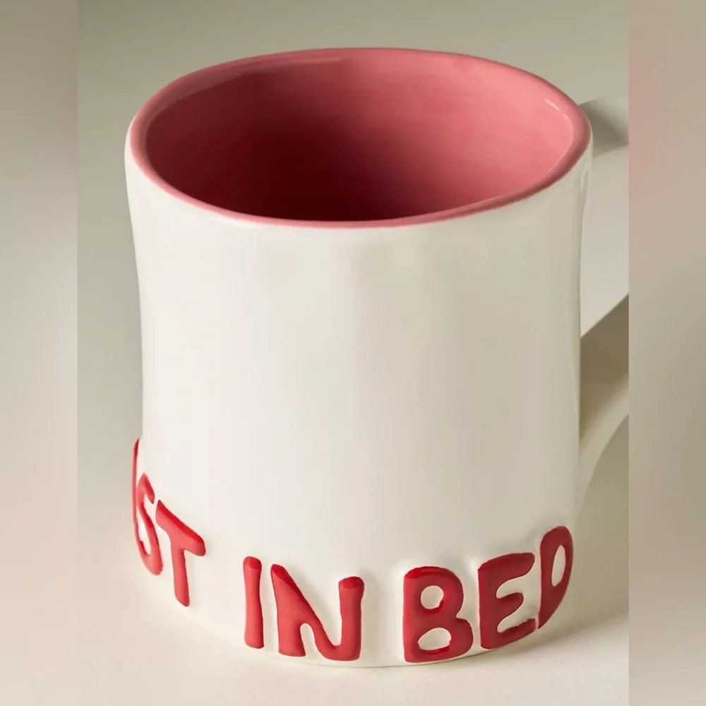 Anthropologie Breakfast in Bed L&Clay Stoneware Mug, New - Picture 3 of 3